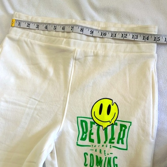 Sweatpants smily face print . Size Med Junior - Picture 6 of 7